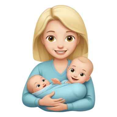 newborn baby with mother sticker