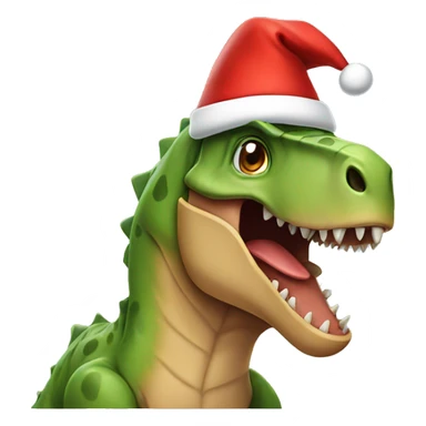 Dinosaur wearing a Santa hat sticker
