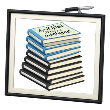 generate a small emoji for the word saying "artificial intelligence on notes" sticker