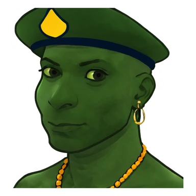 dark-skinned male portrait with earrings sticker