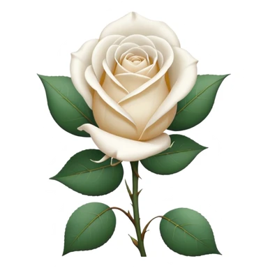 white rose, without green leaves, just flower sticker