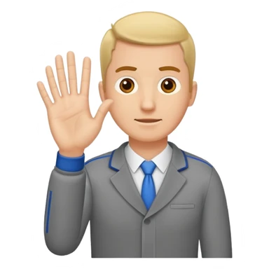 sports coach holding one hand palm down on top and other vertical in the middle of the flat palm under sticker