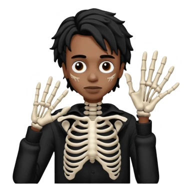Make a Playboi Carti yvl skeleton hand emoji sticker