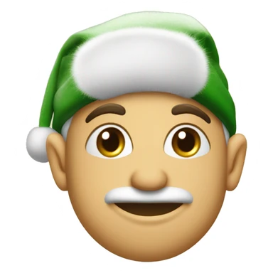 Elfo di natale visto di fronte con un cappello con su scritte le lettere G U sticker