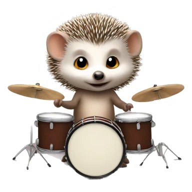 baby hedgehog playing the drums sticker