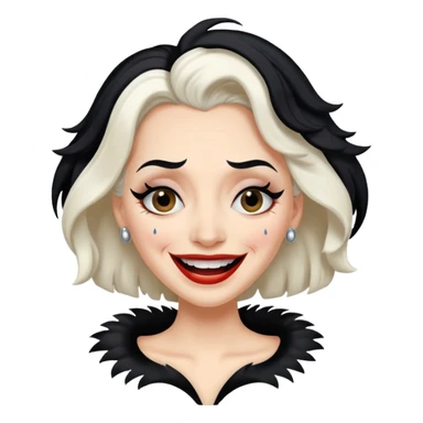 cruella de vil crying of laughter sticker