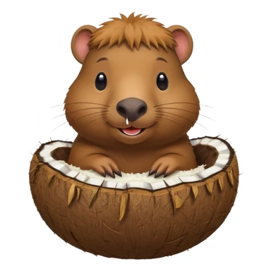 capybara wearing coconut shell  sticker