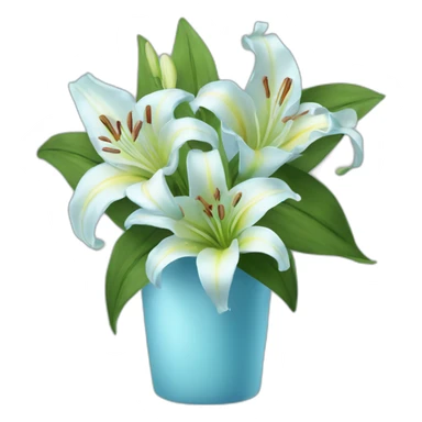 LightBlue bouquet of Lily flowers sticker