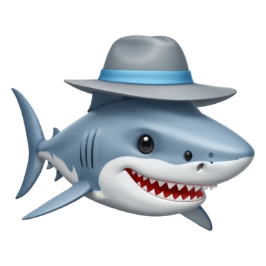 Requin avec un chapeau  sticker