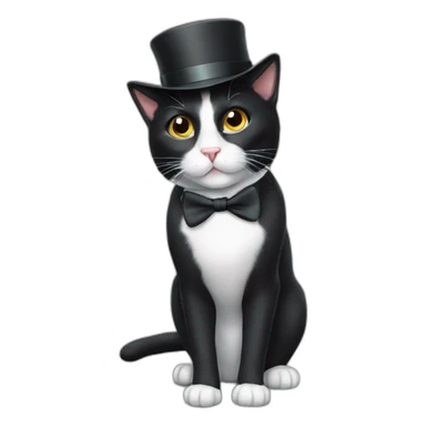 tuxedo cat wearing hat sticker