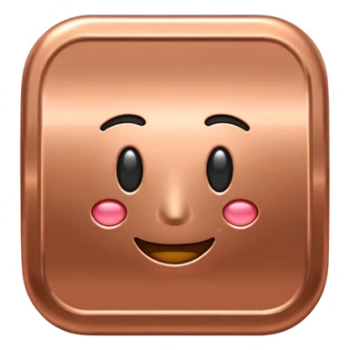 Create an Android-style emoji of a copper ingot. Make it simple, flat, and cartoon-like with solid copper colors, no shine, no reflections, and no realistic metallic effects. Keep the shapes clean and rounded in the style of modern Android emojis.
 sticker