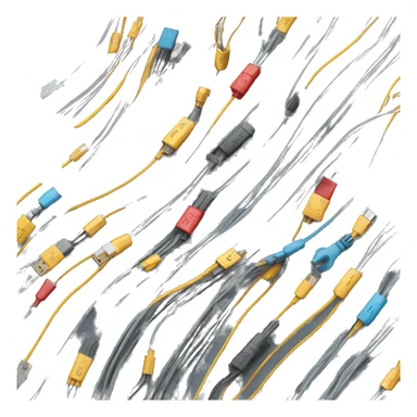 Bunch of unorganized charging cables sticker