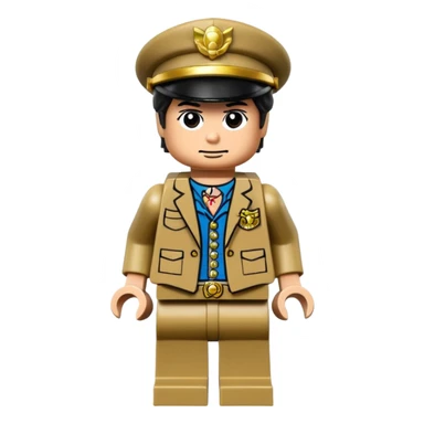 Jotaro Kujo as lego minifigure, full lego figurine view sticker