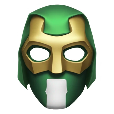 A golden mask that looks like Doctor Doom's mask sticker