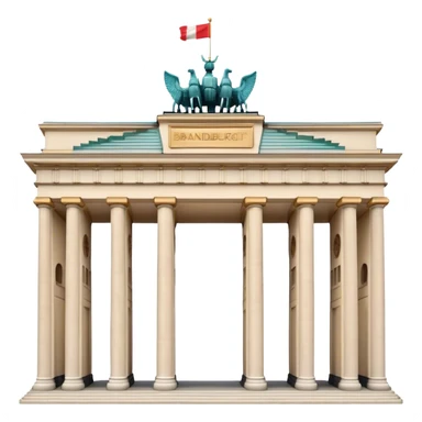 Cinematic Realistic Brandenburg Gate Landmark Emoji, depicted as the iconic neoclassical monument rendered with lifelike detail and dynamic, historic lighting. sticker