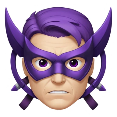 hawkeye marvel superhero with iconic purple mask headshot sticker