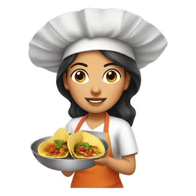 Mexican woman cooking tacos sticker