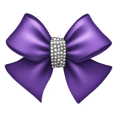 Purple whit black bow with rhinestones sticker