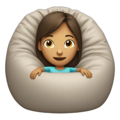 relaxed girl in a bean bag chair resting sticker