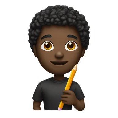 black memoji with sketchbook and a pencil in his hand sticker
