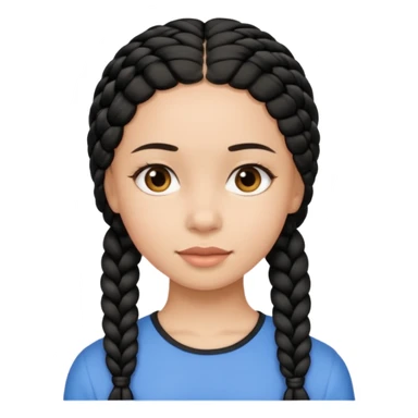 Girl with simple black braid  sticker