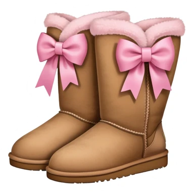 Uggs with a pink bow on the back sticker