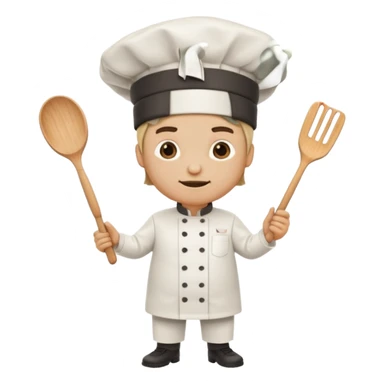 High resolution of   realistic full body chef distorted , no extra hybrid sticker