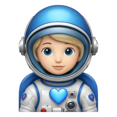 blue heart with an astronaut helmet sticker