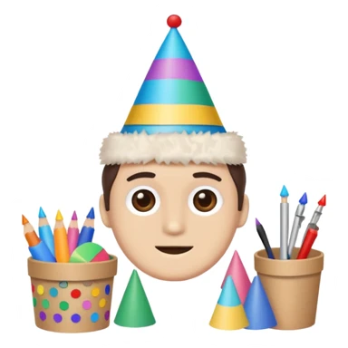 Party prismo with craft supplies sticker