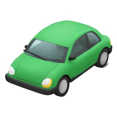 Sea turtle towing a car. The turtle is infront of the car on the road and is straped to the car sticker