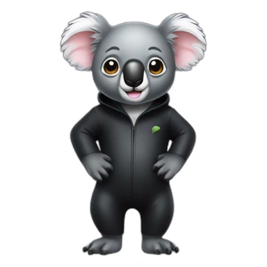 koala in black rubber suit sticker