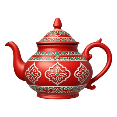 moroccan style ornamented red teapot sticker