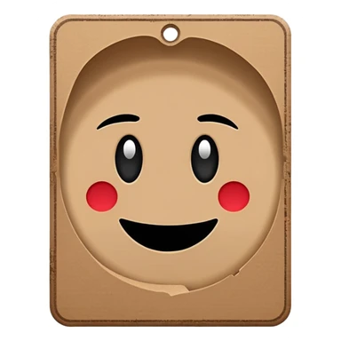 cardboard sign icon, rectangle text on it sticker