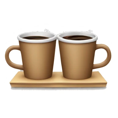 Two cups of Xmas coffee in paper stand sticker