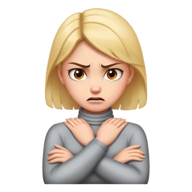 girl with hands crossed on neck mad  sticker
