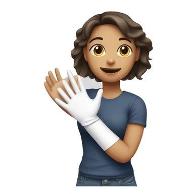 girl with broken arm with plaster giving high five sticker