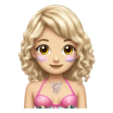 mermaid hime gyaru girl, swimsuit, shells sticker
