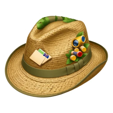 Austrailian bush hat with cork hanging down sticker