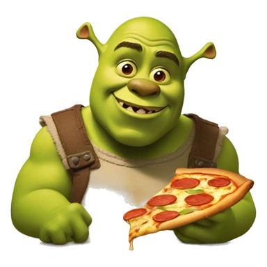 Shrek qui mange une pizza sticker