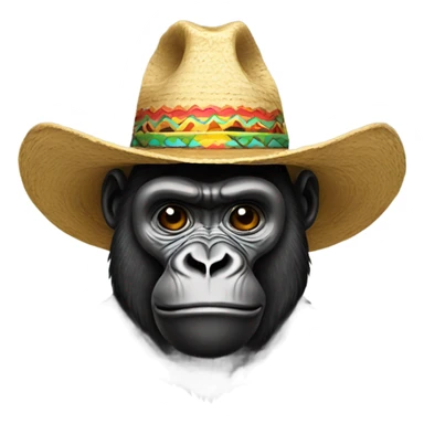 gorilla wearing a sombrero  sticker