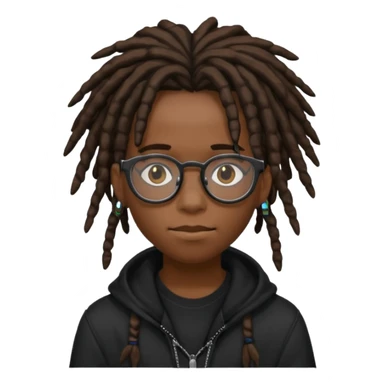 African Emo teen with dreads and glasses sticker