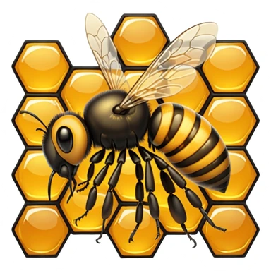 A bee collecting honey sticker