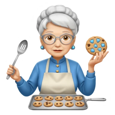 cyburg grandma, cooking cookies sticker