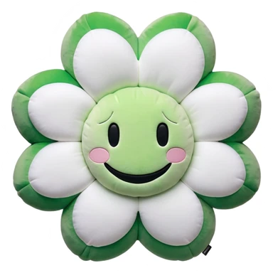 takashi murakami smile pillow flower black and green sticker