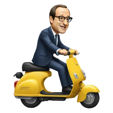 francois hollande en scooter allant à l'administration sticker