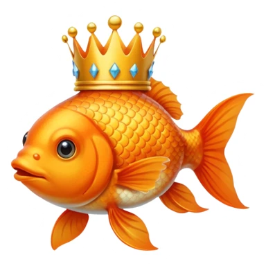 Goldfish with crown  sticker