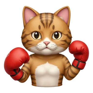 Cat with boxing gloves sticker