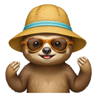 Sloth wearing sun hat and sunglasses  sticker