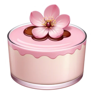 A cherry blossom on the light pink pudding sticker