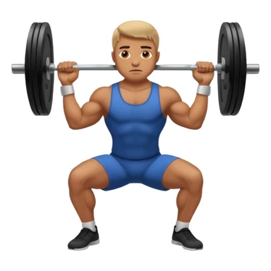man doing barbell squat sticker